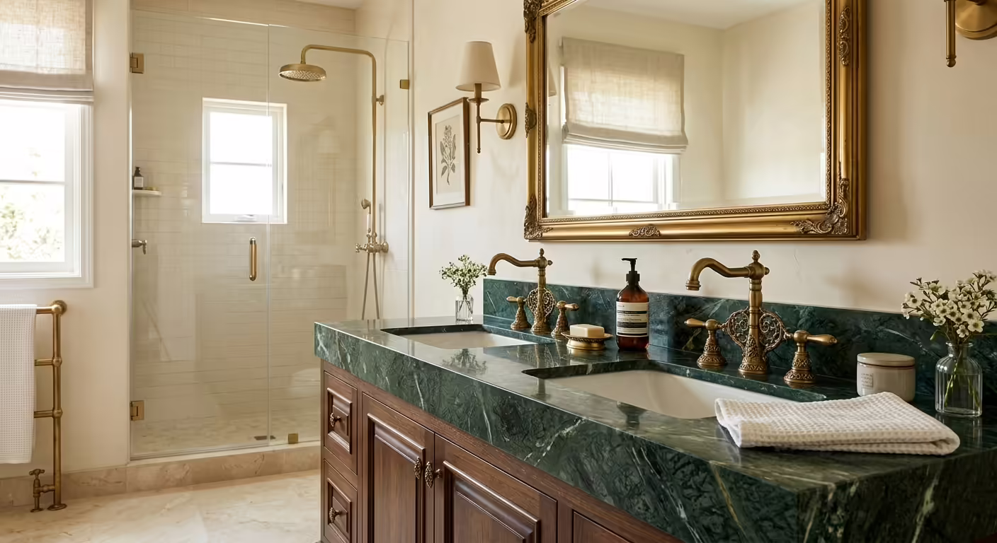Luxurious Materials: Brass and Marble