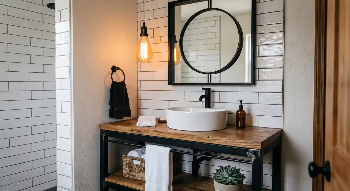 Metal Accents and Vintage Fixtures