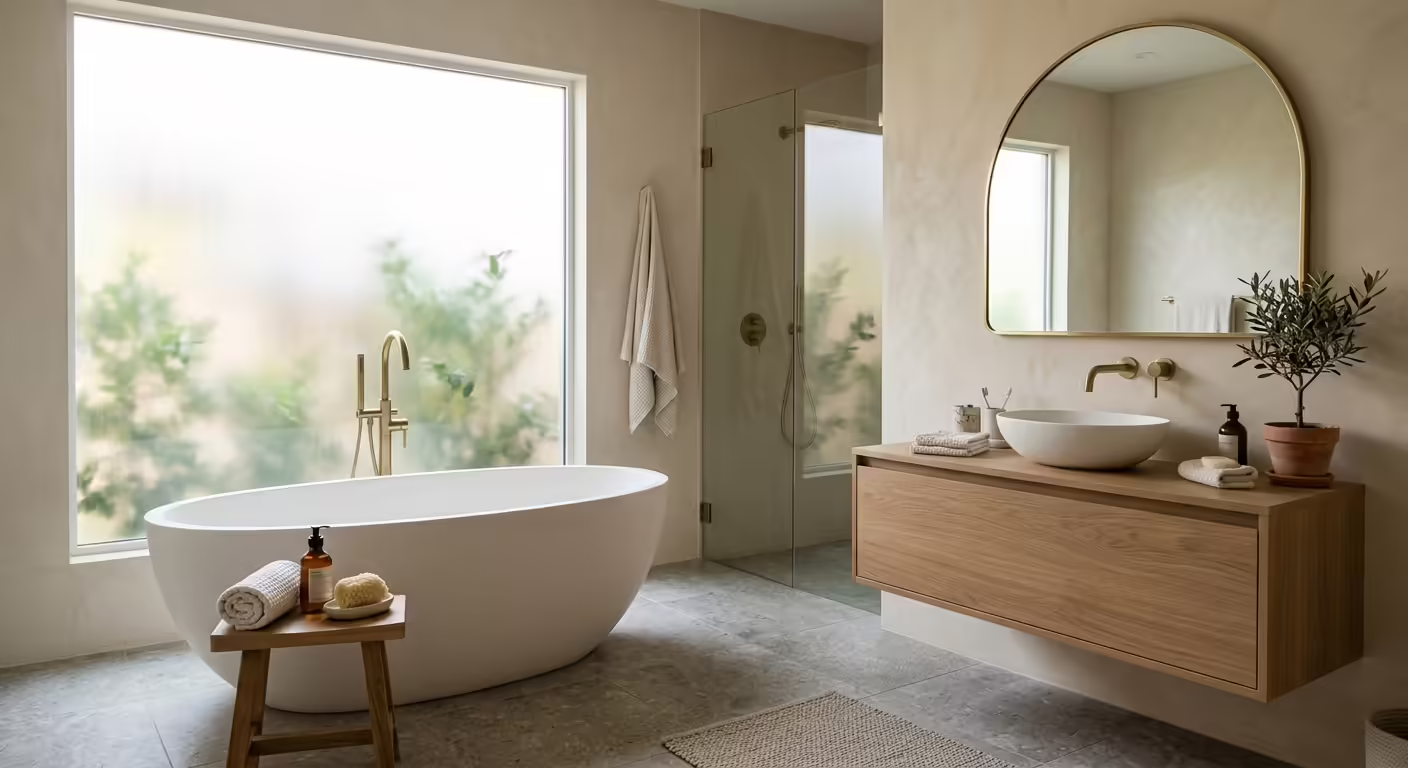The Organic Modern Bathroom: Combining Nature with Contemporary Lines in Wollongong